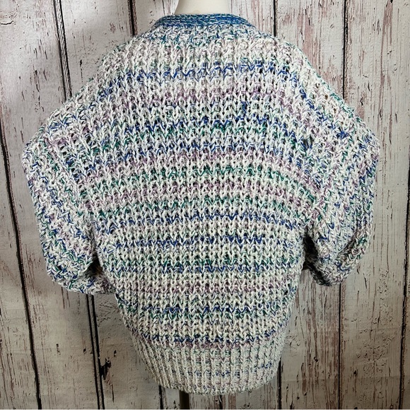 NEW NWOT Isabel Marat Andrea Open Knit Metallic Cropped Sweater Pullover Size 44 - Picture 6 of 16